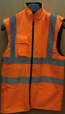 Hi-Vis Reverse Body Warmer Orange and Black Large