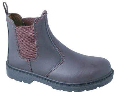 Safety Slip On Boots Dark Brown 11