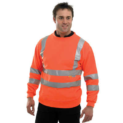 Hi-Vis Sweatshirt Round Neck Orange Large