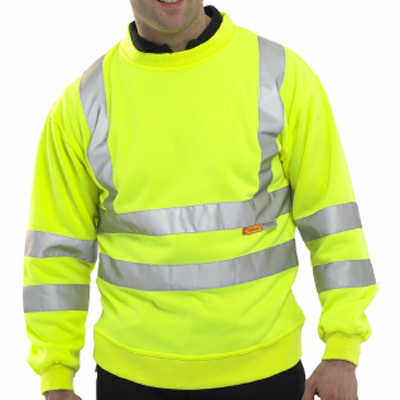 Hi-Vis Sweatshirt Round Neck Yellow Large