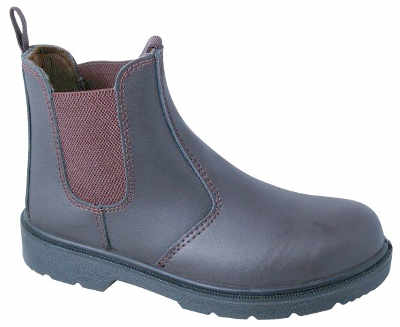 Safety Slip On Boots Dark Brown 6