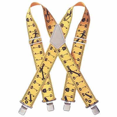 Kunys Tape Measure Braces 2in Wide Yellow