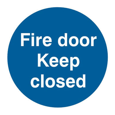 Fire Door Keep Shut Self Adhesive Vinyl Sign 100 x 100mm Pac