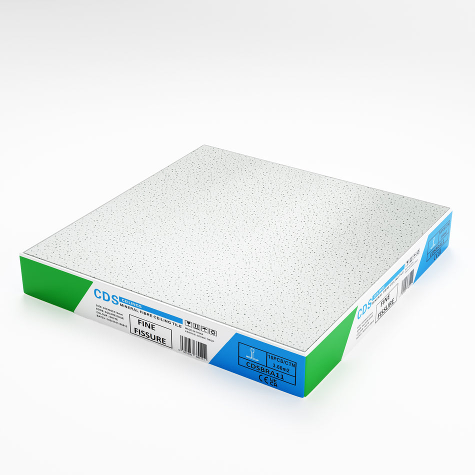 CDS Fine Fissure None Directional  Ceiling tile 600x600mm 12mm Square Edge  10 Pack