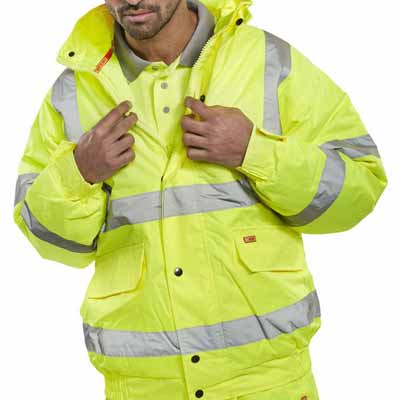 Hi-Vis Padded Bomber Jacket Yellow 4XL