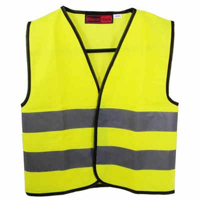 Hi-Vis Vest Kids Yellow Black Trim 10-12 Years