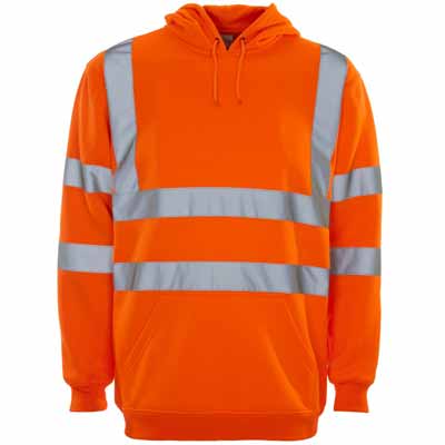 Hi-Vis Hooded Pull Over Sweatshirt Orange Medium