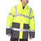 Traffic Hi-Vis Padded Coat Jacket Navy and Yellow Large