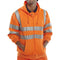 Hi-Vis Zipped Hooded Sweatshirt Orange Medium