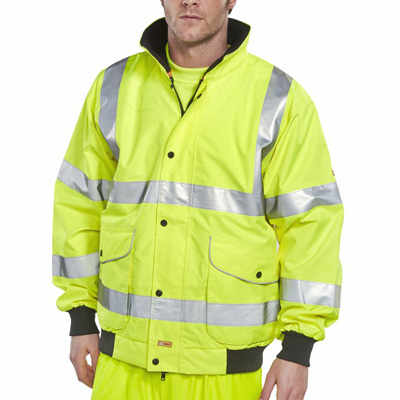 Hi-Vis Summer Bomber Jacket Yellow Large