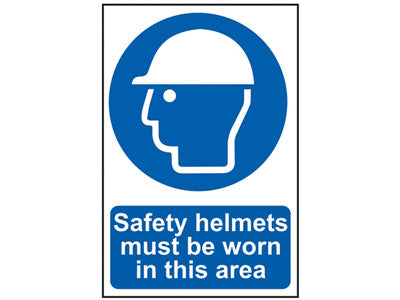 Scan Safety Helmets Must Be Worn In This Area PVC 200 x 300