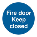 Fire Door Keep Shut Self Adhesive Vinyl Sign 100 x 100mm Pac