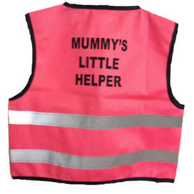 Hi-Vis Kids Vest MUMMYS LITTLE HELPER Pink Small