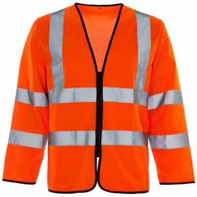 Executive ID Hi-Vis Vest Long Sleeve Zipped Orange Small
